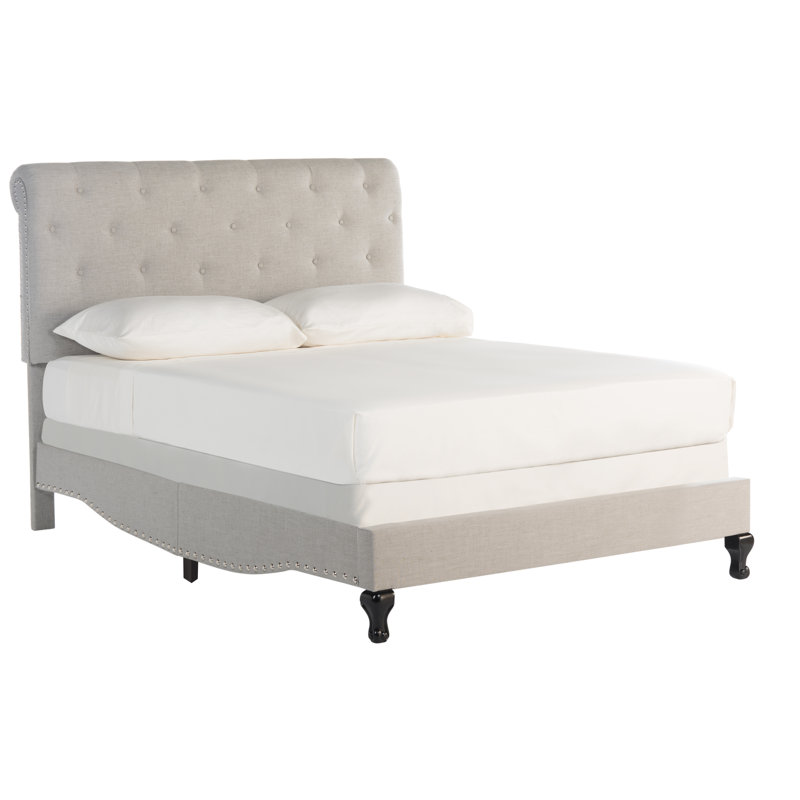 Bazeley Panel Bed by Harriet Bee, Light Gray, Queen