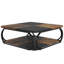 Table basse carrée, table basse centrale 39 po avec tablettes à 2 niveaux