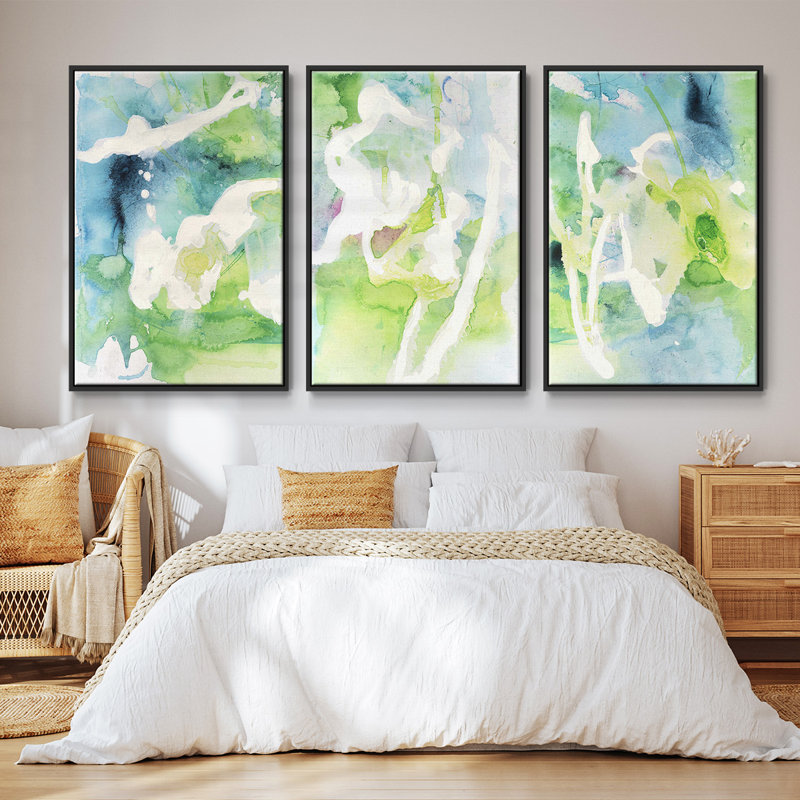 Rising Above I - Ensemble de 3 reproductions encadrées sur toile, Noir, H 36 po x l 72 po