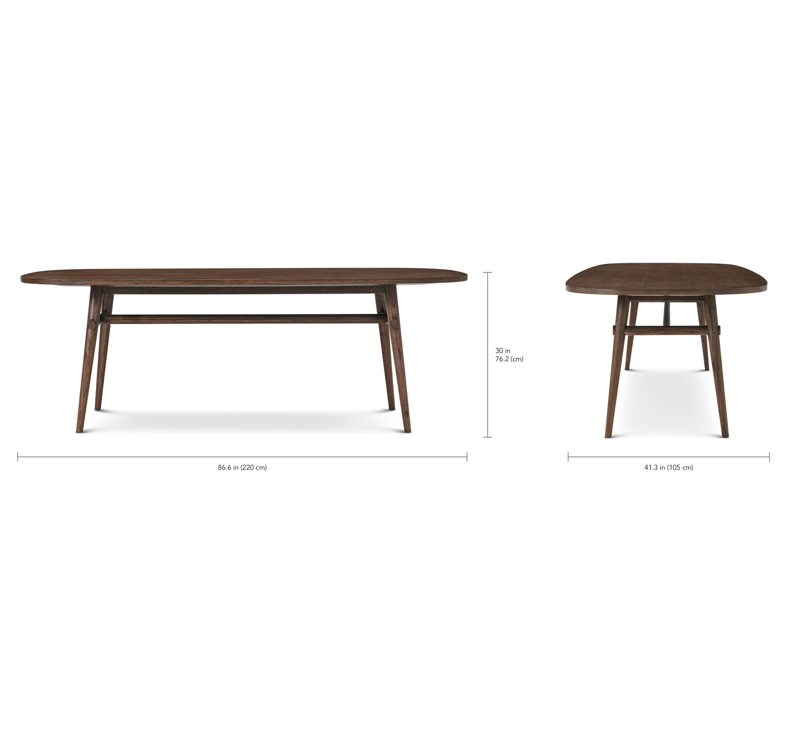 Comacho Dining Table, 30" H x 86.61" L x 41.34" W, Brown
