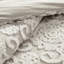 Taupe, 100% coton, housse de couette mini, broderie tridimensionnelle, taies décoratives, médaillons cachés à dossier, fermeture à boutons