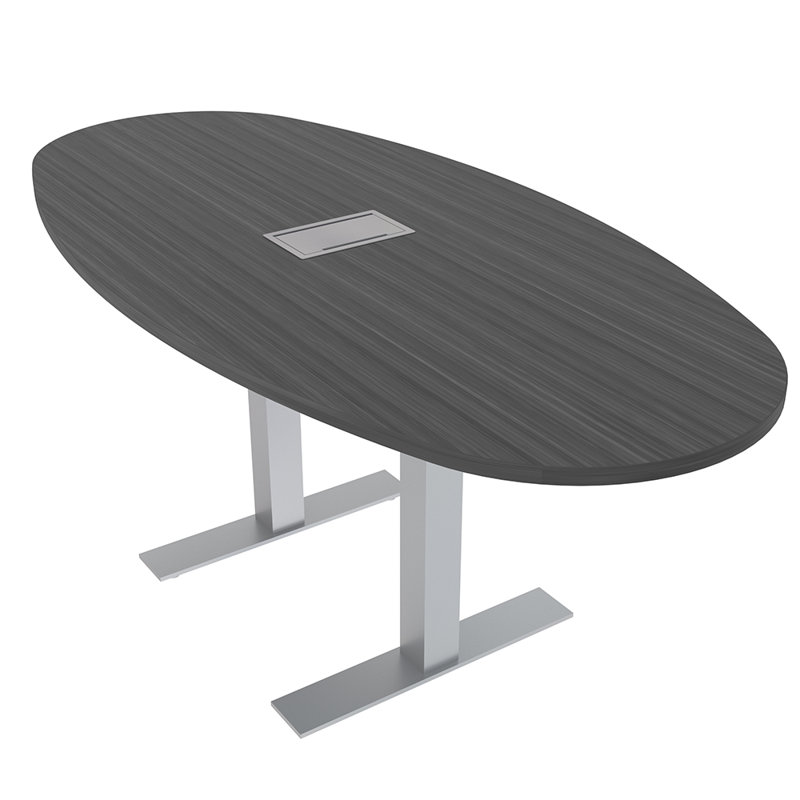 Table de conférence ovale pour bateau avec puissance et données, Nuit asiatique, L 72 po x l 36 po