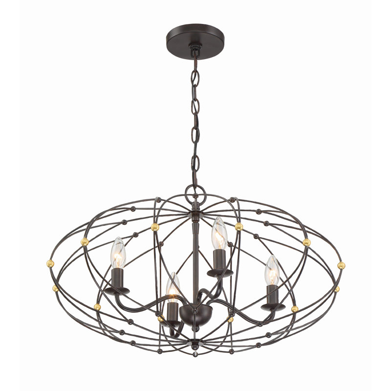 Lustre sphérique 4 lumières de style bougie Arthur-James