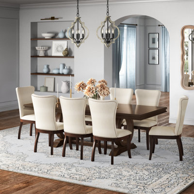Lydon 8 - Person Extendable Double Pedestal Dining Set