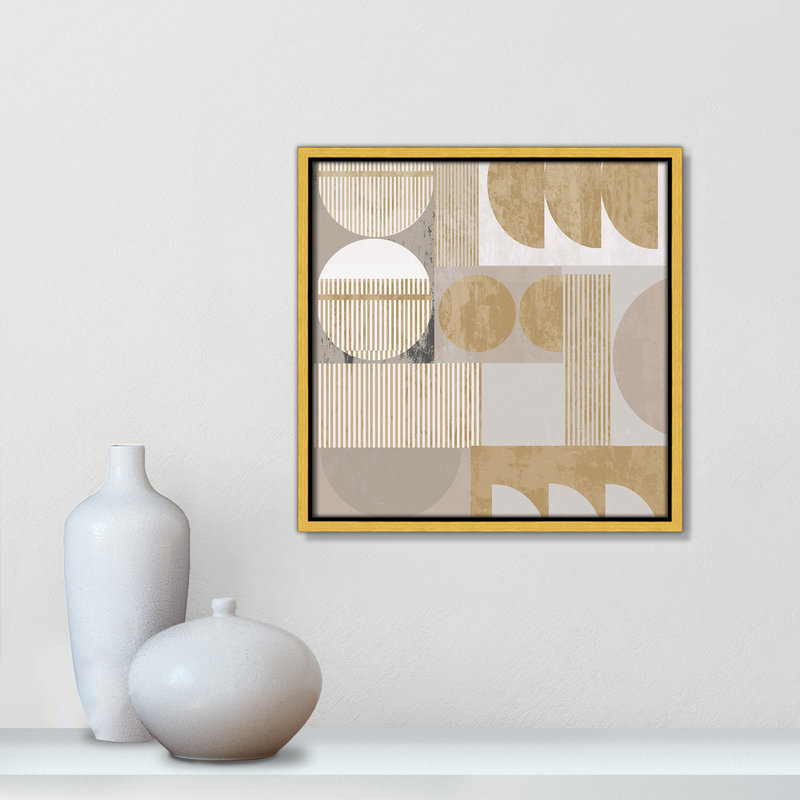 Golden Balance I Print par , 13.5'' W x 13.5'' H, Framed Canvas, Gold Floater