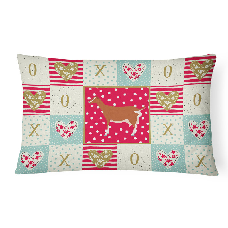 Coussin rectangulaire pour l’extérieur avec rembourrage toggenburger chèvre love 