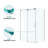 48" x 72" Brushed Frameless Sliding Shower Enclosure with Fixed Panel and 5/16" & 3/8" Tempered Glass Shower Door(No Shower Base)-124563410
