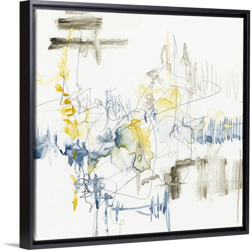 Subtle Gesture II - Print on Canvas, Black Floater Framed, 38" H x 38" W x 1.75" D
