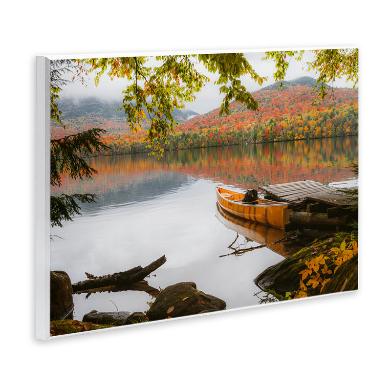 Plaque murale Calm Foliage & Boat Dock, design par Jonathan Zahark, H 10 po x l 15 po