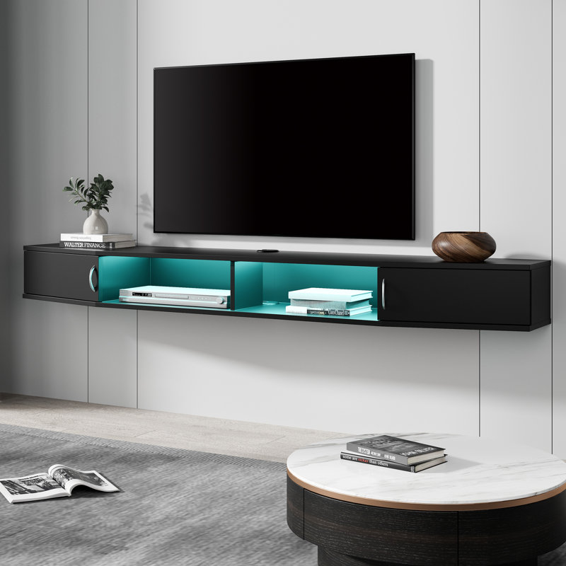 Mikayla TV Stand, Black & 16 Lights