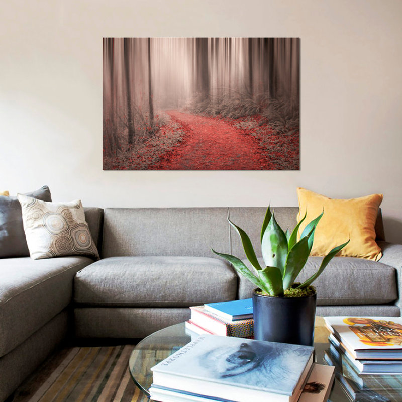 «Through the Woods III», impression sur toile, Toile avec cadre noir, H 8 po x l 18 po x P 26 po, Pas de tapis