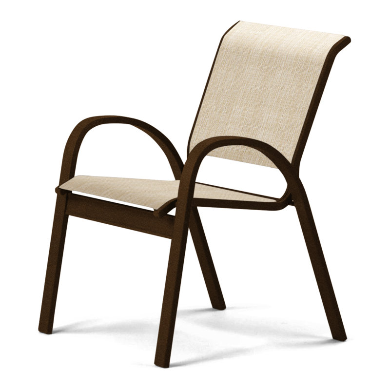 Chaise de patio empilable Hiraku, Naturel, Kona texturé