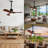 34" Solid Wood Outdoor Ceiling Fan with Remote, Damp Rated Patio Gazebo Fan with 16ft Plug-in Cord & Hardwire Option, Dimmable Light with Memory Function