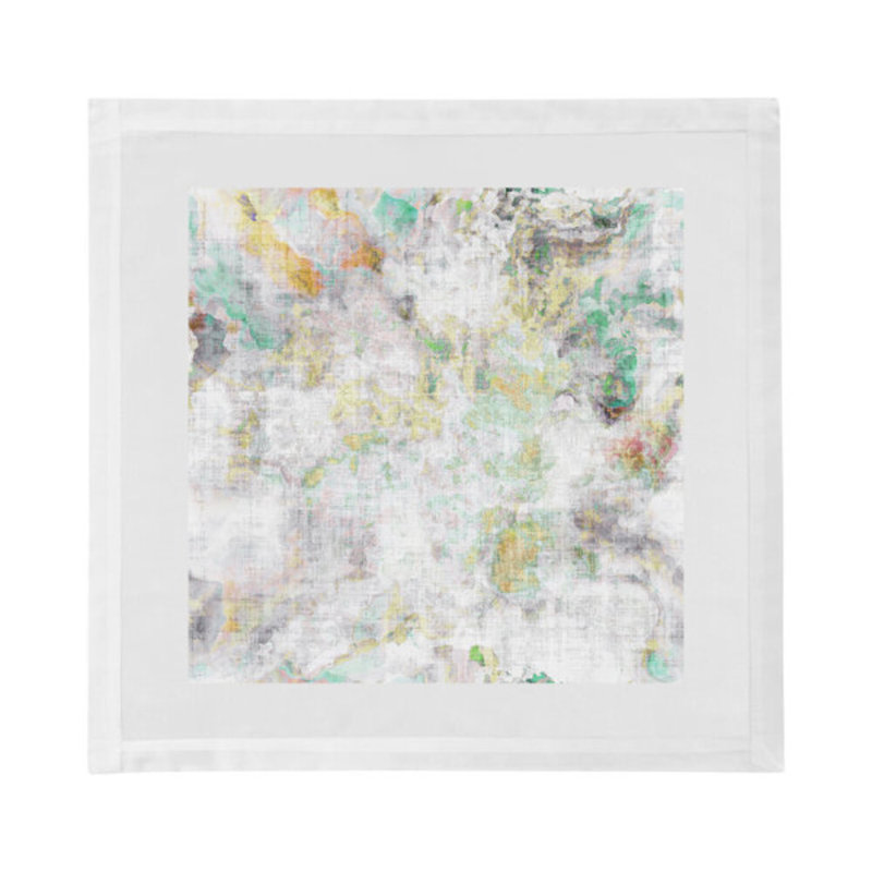 Impressionism Square Napkins, Gray/Green