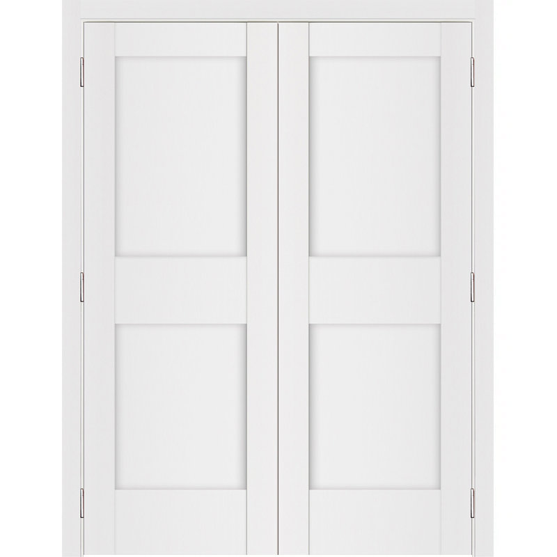 Double porte intérieure stratifiée blanc doux pré-suspendu Stile 023, Réversible, 56 po x 96 po