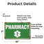 Enseigne de fantaisie en aluminium 7 po x 10 po P Pharmacie Street (paquet de 2)