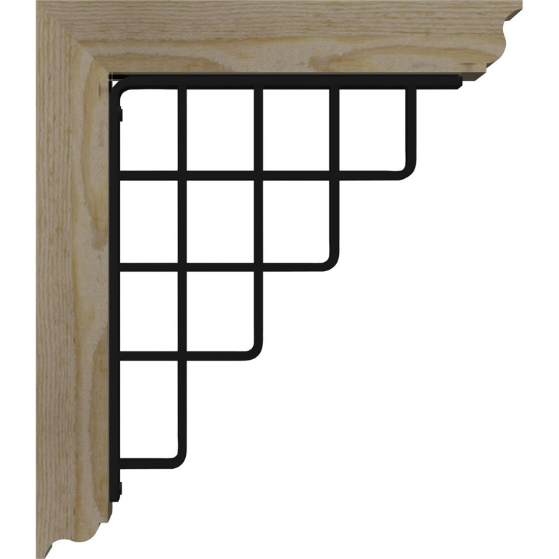 Support de fer traditionnel 4 po Diane, H 20 po x P 18 po, Sapin de Douglas l 3 1/2 po x T 4 po (lisse)