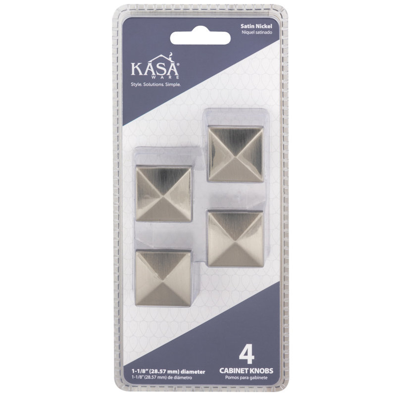 Square Knob Multipack, Satin Nickel