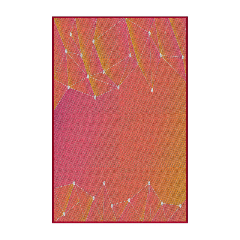 Tapis jaune géométrique, Rectangle 5 pi x 7 pi