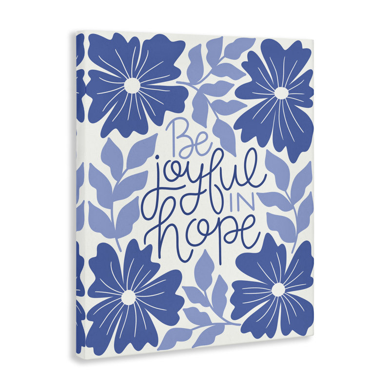 «Joyful in Hope Florals», art mural sur toile par Taylor Shannon Designs, H 20 po x l 16 po
