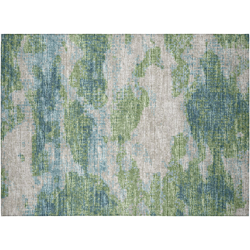 Whittany Washable Abstract Indoor / Outdoor Rug, Rectangle 1'8" x 2'6"