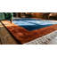 Tapis bleu marine antique Art Deco