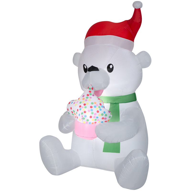 Ours polaire animé avec petit gâteau