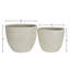 Ensemble de 2 pots à fleurs ronds en béton pour l'extérieur