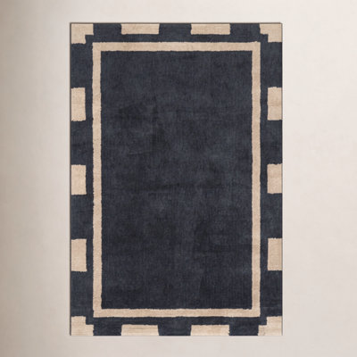 Bordered Hand-Tufted Rug