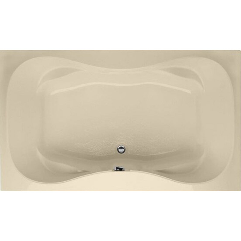 Evansport 60'' x 42'' Soaking Acrylic Bathtub, Bone, Polished Nickel