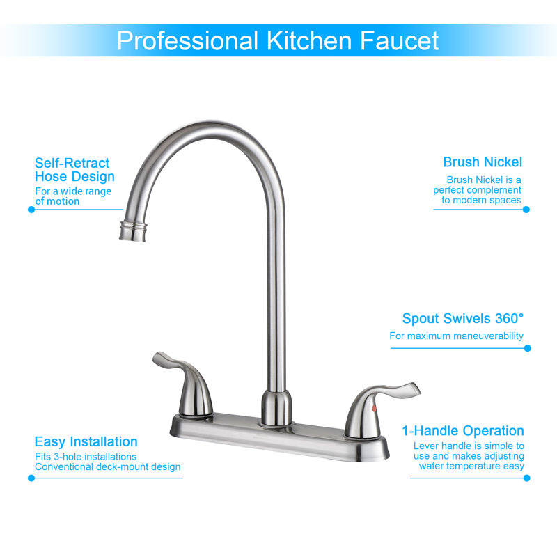 Beslend Kitchen Faucet, Brushed Nickel