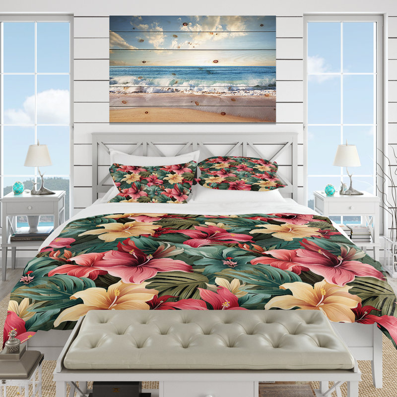 Ensemble de housse de couette Mirage Mirage Tropical Pattern I, Housse de couette simple + 1 taie décorative stan