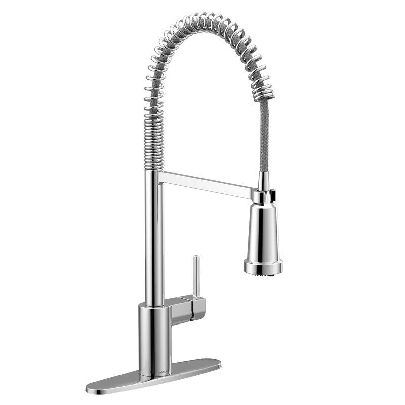 Chrome one-handle high arc filtering pulldown kitchen faucet, Chrome