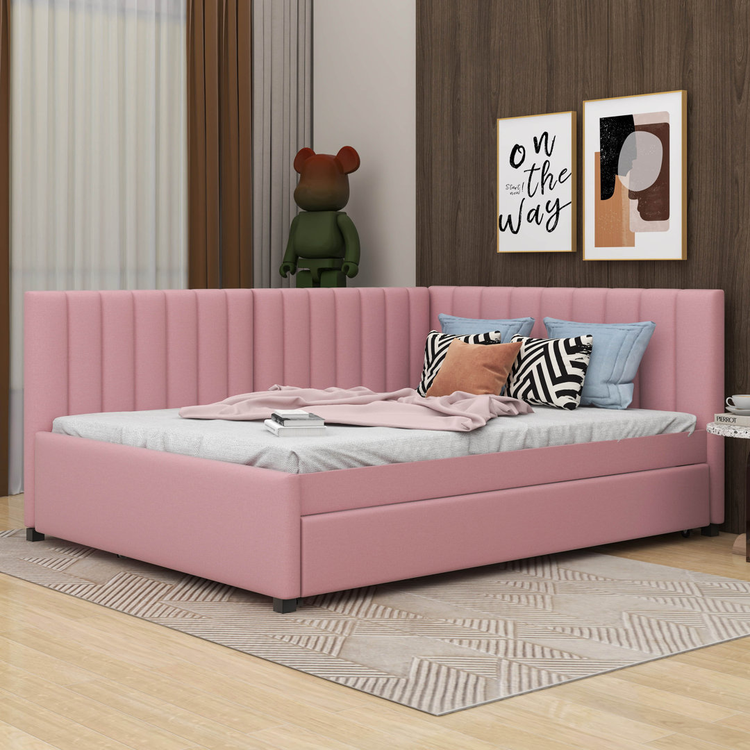 Full Size Upholstered Daybed with Trundle Sofa Bed Frame Latitude Run®