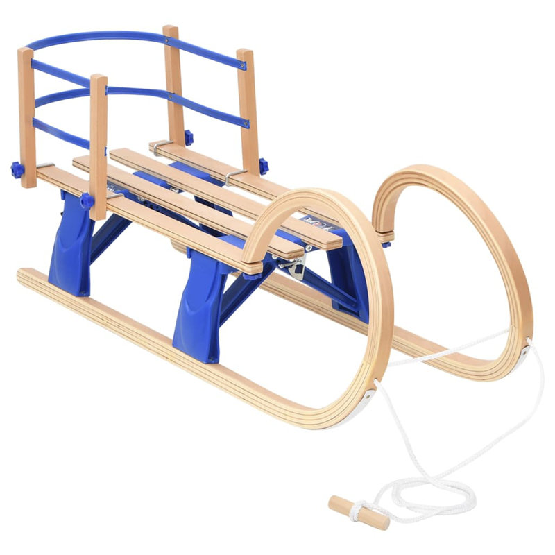 VidaXL Foldable Sledge with Backrest 43.3" Plywood