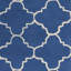 Acworth Authentic Hand-Tufted Handmade Blue & White Modern Quatrefoil Wool Area Rug-1382447908