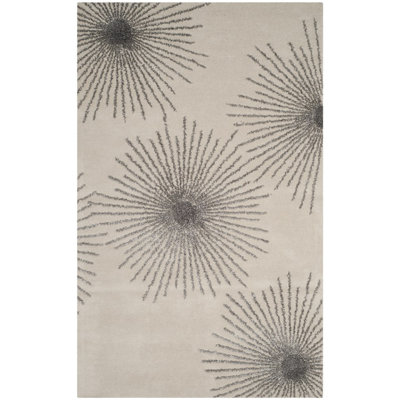 Tapis abstrait en laine et viscose touffetés à la main Amier