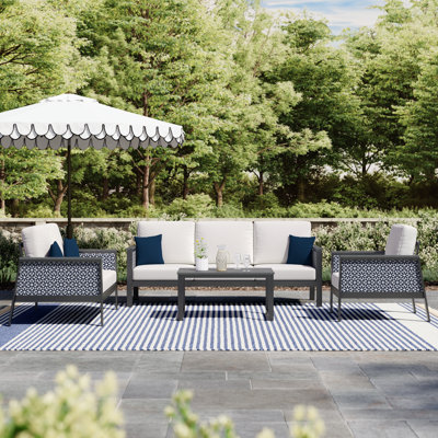 Townsend 4 Piece Sofa Seating Group with Sunbrella Cushions by Birch Lane