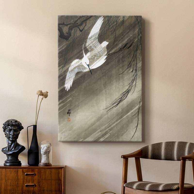 Koson's Flying Herons II - galerie Cavas sur mesure, H 48 po x l 32 po