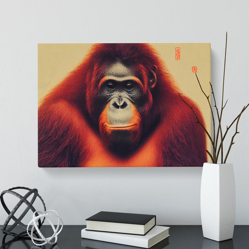 Japanese Orangutan - Wrapped Canvas, 35cm H x 50cm W x 3cm D