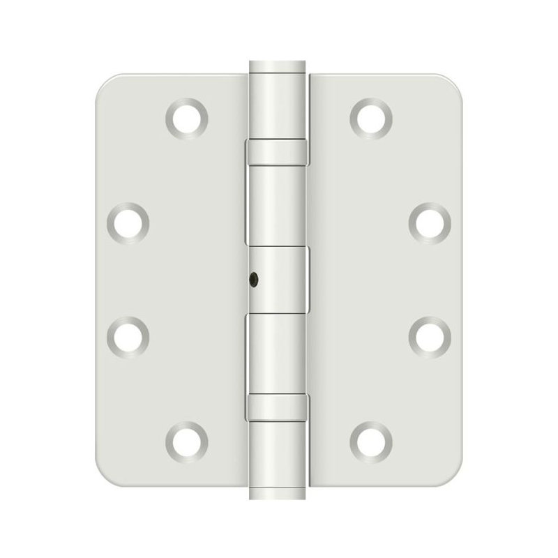 Deltana SS4540R4BNUSPW 4-1/2" x 4" x 1/4" Radius Hinge Prime Coated White Pair
