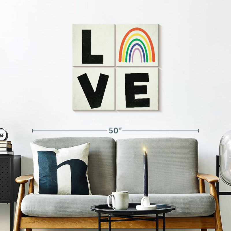 Tergel Love Rainbow Typography, 26" H x 26" W