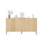 58 Inch Modern Sideboard Buffet Cabinet with Fluted 4 Doors and Adjustable Shelves, Credenza Coffee Bar TV Console Cabibet with Storage for Kitchen Dining Living Room