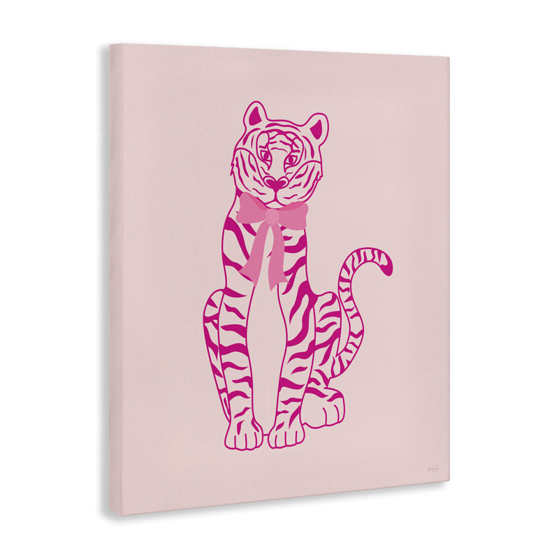 Toile Mod Chic Tiger avec nœud, design par Natalie Carpentieri, H 40 po x l 30 po