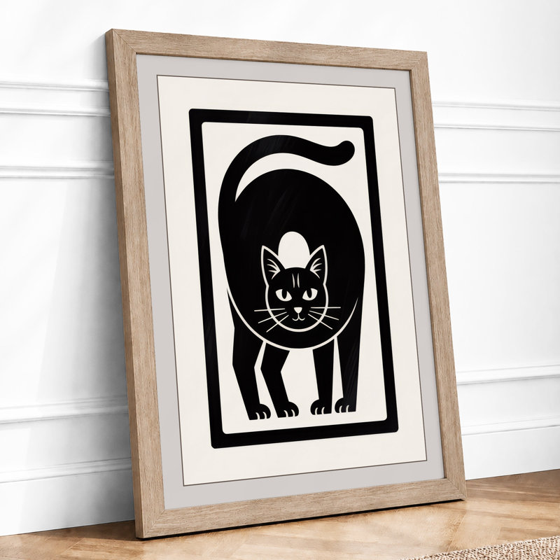 Bold Cat Portrait Minimalist - Print, Oak, A4 - 29.7 x 21.0 cm