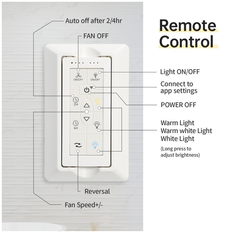 Ventilateur de plafond 66 pouces à profil bas en ABS avec lumières à intensité variable et moteur à courant continu réversible silencieux à 6 vitesses pour l'intérieur