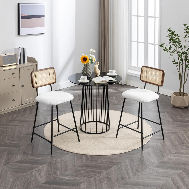 Bay Isle Home Bar Stool Set, White, 2