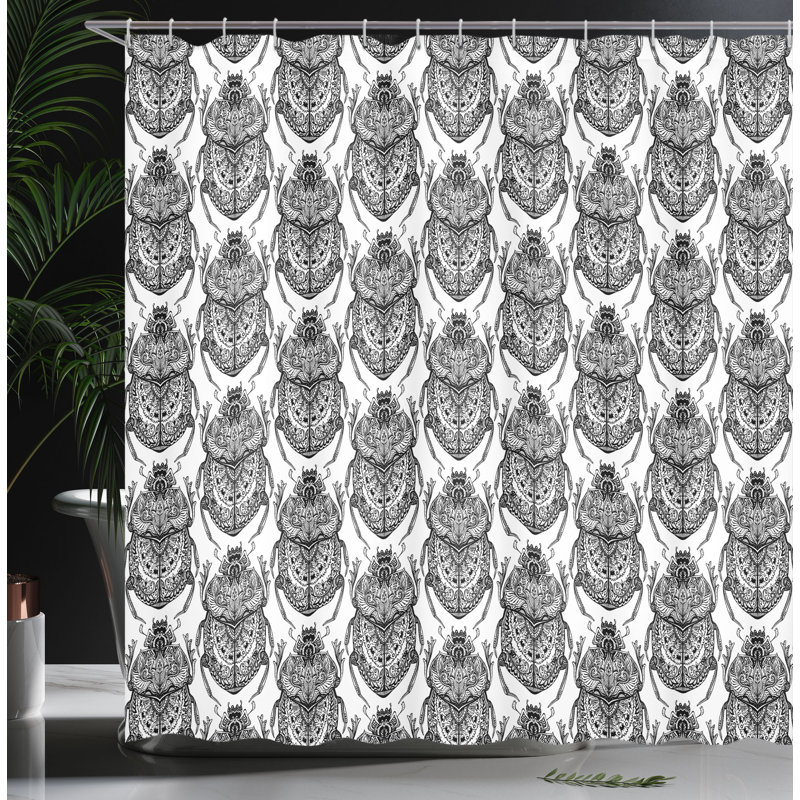 Shower Curtain with Hooks Included, 70" H x 69" W
