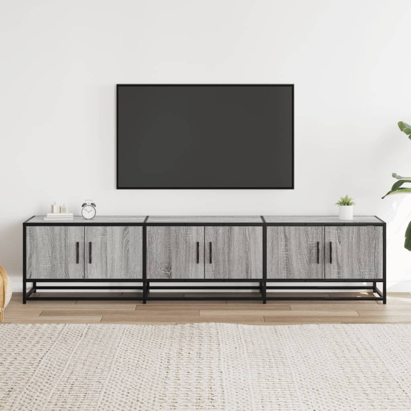 Alayla Unfinished TV Stand for TVs up to 88", Grey Sonoma, 180cm