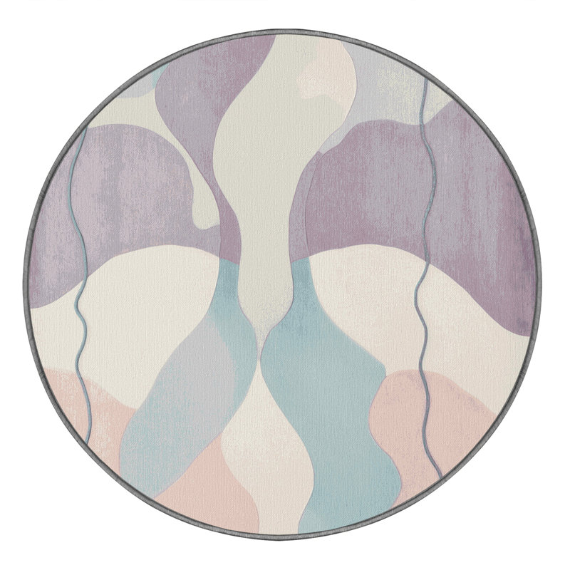 Rose Quartz Ripple Rug, Round 7'